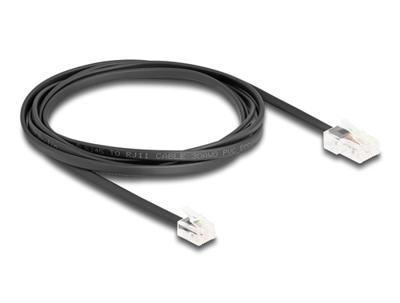 DeLOCK Telephone Cable RJ45 plug to RJ11 plug black 2 m