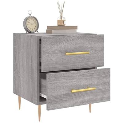 Nachtkastjes 2 st 40x35x47,5 cm bewerkt hout grijs sonoma eiken