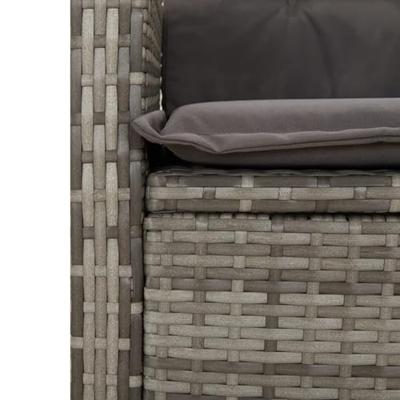 9-delige Tuinset met kussens poly rattan grijs - thumbnail