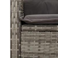 5-delige Tuinset met kussens poly rattan grijs - thumbnail