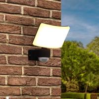 Londen - LED Wandlamp met sensor - 30 Watt 2500 Lumen - Bewegingssensor en schemerschakelaar - 3000K warm wit licht - Zwart - thumbnail