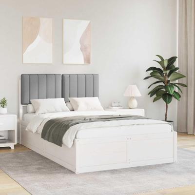 Bedframe met Gevoerd Hoofdgedeelte Lichtgrijs 120 x 190 cm