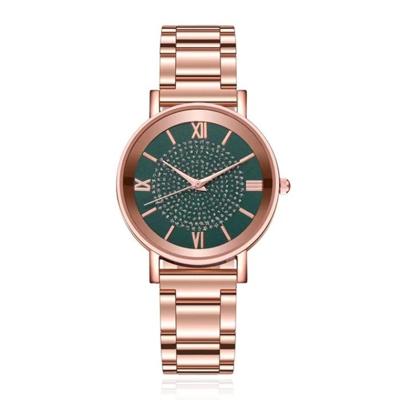 LGT JWLS Dameshorloge - Roman Numeral, Roestvrijstalen Band, Groene Wijzerplaat