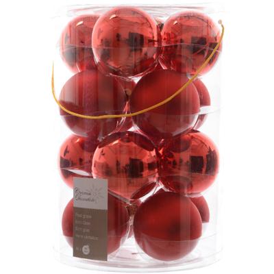 Kerstballen Glas Ø8cm Kerst Rood 16st Kerstballen Glas Ø8cm Kerst Rood 16st