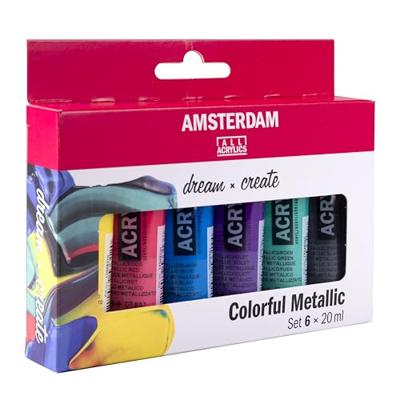 Bruynzeel Amsterdam standard series acrylverf kleurrijke metallic set 20ml, 6dlg. - thumbnail