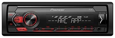 Pioneer autoradio USB, RDS tuner, 1/2 DIN met AUX-In en USB rood