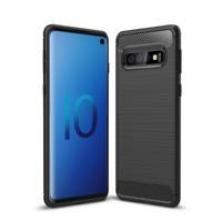 Geborsteld textuur koolstofvezel TPU Case voor Galaxy S10 - thumbnail