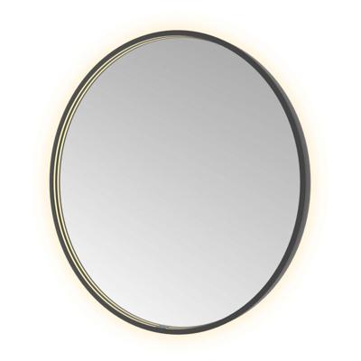 Hotbath &More Mirrors Round LED Badkamerspiegel - Rond - 80 cm - Geborsteld Zwart Pvd
