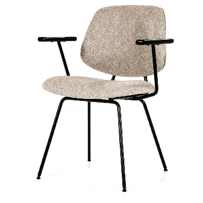 Eleonora Eetkamerstoel 'Lynn' met armleuning, kleur Roze Fletcher