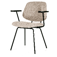 Eleonora Eetkamerstoel 'Lynn' met armleuning, kleur Roze Fletcher - thumbnail