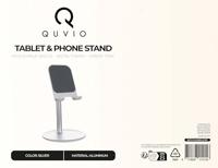 QUVIO Telefoonhouder voor op tafel/Tablethouder/Telefoonhouder bureau/Telefoon statief/Telefoonstandaard/gsm houder - Aluminium - thumbnail