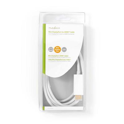 Mini-DisplayPort - HDMI-Kabel | Mini-DisplayPort Male - HDMI-Connector | 2,0 m | Wit
