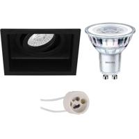 Philips CorePro GU10 LED Spot Set - Mat Zwart - Dimbaar - 2700K - thumbnail