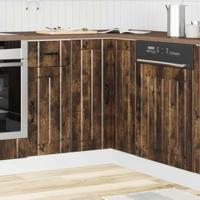 Keuken hoekonderkast Lucca bewerkt hout gerookt eikenkleurig - thumbnail