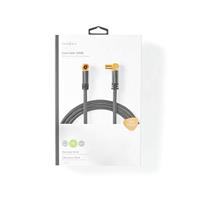 Coaxkabel 100 dB | IEC (Coax) Male - IEC (Coax) Female | Gun Metal Grey | Gevlochten kabel - thumbnail