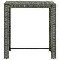 Tuinbartafel 100x60,5x110,5 cm poly rattan grijs - thumbnail