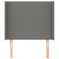 Hoofdbord met randen 83x16x78/88 cm stof donkergrijs - thumbnail
