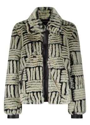 Tramontana Jacket Faux Fur Pu Details Q07-18-801 Jackets 006802-stone-black