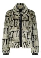 Tramontana Jacket Faux Fur Pu Details Q07-18-801 Jackets 006802-stone-black - thumbnail