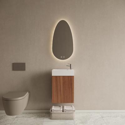 Toiletmeubel Set Gliss Design Riga Walnoot Fontein Glans Wit