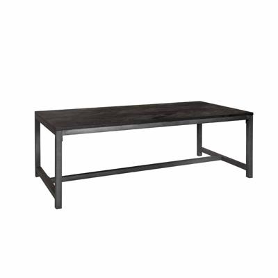 Tower Living Eettafel 'Ziano' Visgraat, 220 x 100cm, kleur zwart