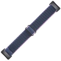 FitBit Charge 5 & 6 Elastische solo loop nylon bandje - Donkerblauw met paars - thumbnail