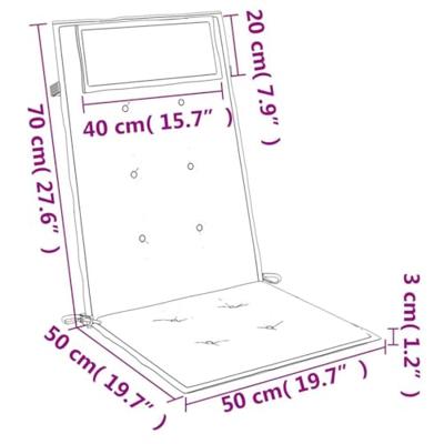 Stoelkussens 6 st hoge rug oxford stof antracietkleurig