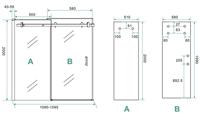 Wiesbaden Nisdeur Schuifbaar 2-Delig 110x200 cm 8 mm Nano Coating Mat Zwart - thumbnail