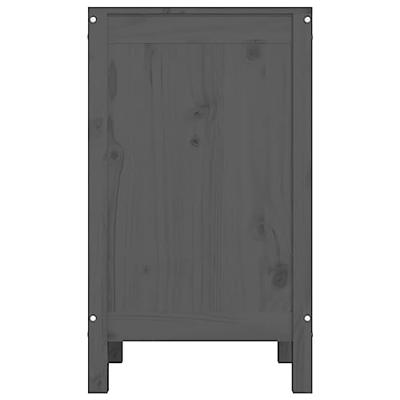 Wasmand 44x44x76 cm massief grenenhout grijs