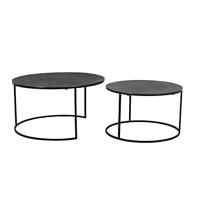 Light & Living Salontafel 'Rengo' Set van 2 stuks, kleur Zwart Nikkel - thumbnail