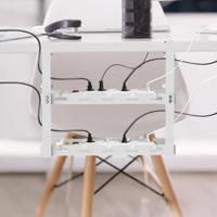 Maclean kabelopbergsysteem voor onder het bureau, max. belasting 5kg, 2 niveaus, wit, MC-104 W - thumbnail