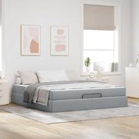 Bedframe Anders met opslag Lichtgrijs 180 x 200 cm Stof - thumbnail