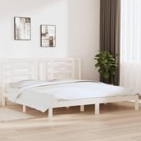 Bedframe zonder matras massief grenenhout wit 200x200 cm - thumbnail