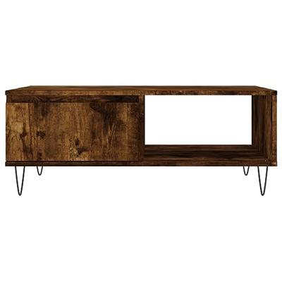 Salontafel 90x60x35 cm bewerkt hout gerookt eikenkleurig