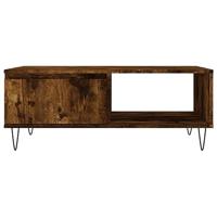 Salontafel 90x60x35 cm bewerkt hout gerookt eikenkleurig - thumbnail