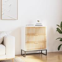 Dressoir 60x30x75 cm bewerkt hout wit - thumbnail