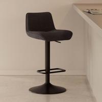 Kave Home Barkruk 'Zend' Chenille, kleur Zwart - thumbnail