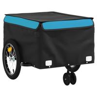 Fietstrailer 45 kg ijzer zwart en blauw - thumbnail