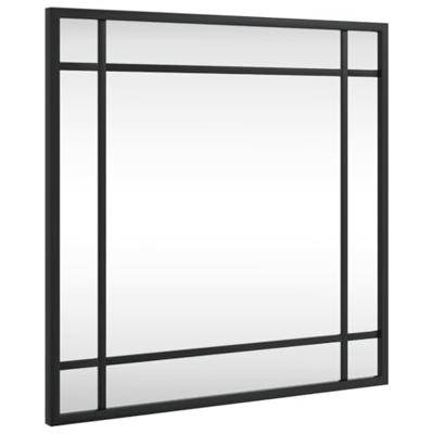 VidaXL Wandspiegel vierkant 40x40 cm ijzer zwart - thumbnail