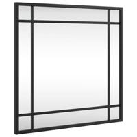 VidaXL Wandspiegel vierkant 40x40 cm ijzer zwart - thumbnail