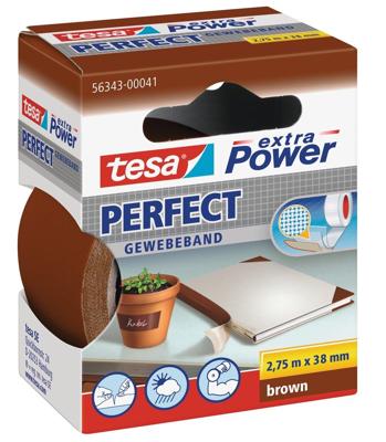 tesa PERFECT 56343-00041-03 Textieltape tesa extra Power Bruin (l x b) 2.75 m x 38 mm 1 stuk(s)