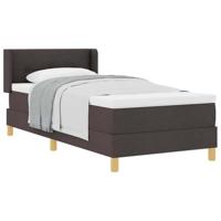 Boxspring bed met matras Donkerbruin en Wit 100 x 200 cm Stof - thumbnail