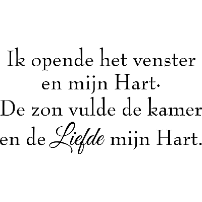 Ik opende het venster - Muursticker Ik opende het venster - Muursticker