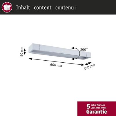 Paulmann Lucille 71207 Wandlamp voor badkamer 17 W Warmwit Aluminium (mat)