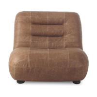 Dutchbone Fauteuil 'Wyatt' Wax Leder, kleur Cognac - thumbnail