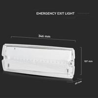 LED Noodverlichting met accu - Wand- en plafondmontage - 3 Watt - 6400K Daglicht wit - IP65 waterdicht - Incl. pictogram met 4 vluchtwegaanduiding stickers - thumbnail