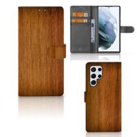 Samsung Galaxy S22 Ultra | Book Style Case | Donker Hout - thumbnail