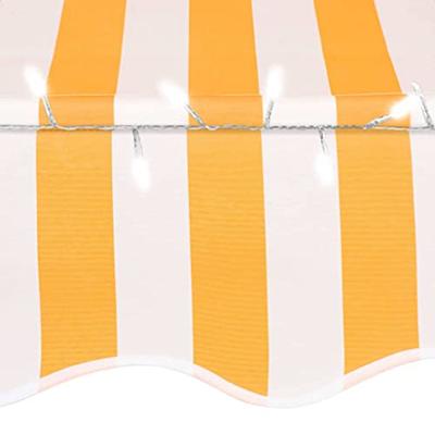 Luifel handmatig uitschuifbaar met LED 150 cm wit en oranje - thumbnail