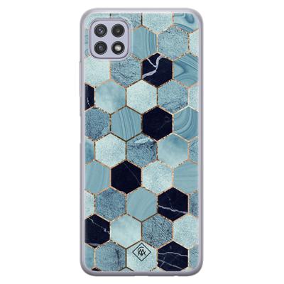 Samsung Galaxy A22 5G siliconen hoesje - Blue cubes