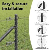 VidaXL Hek met paal grijs 1 x 10 m staal - thumbnail